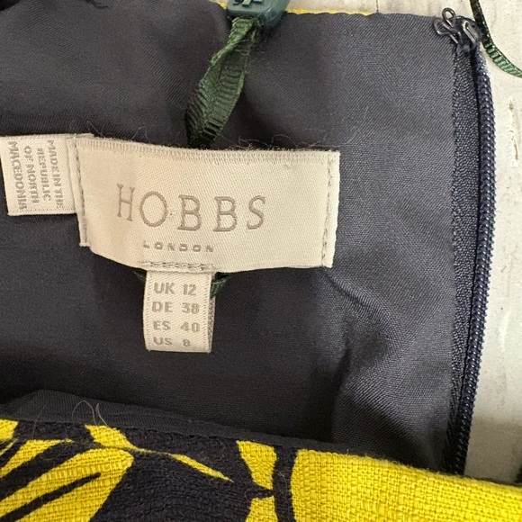 Hobbs London Floral Yellow and Black Dress size 8 - Picture 2 of 2